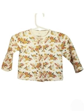 K1191 * Chick Pea Fall Leaf Jacket Ivory Tan Orange Size 6-9M